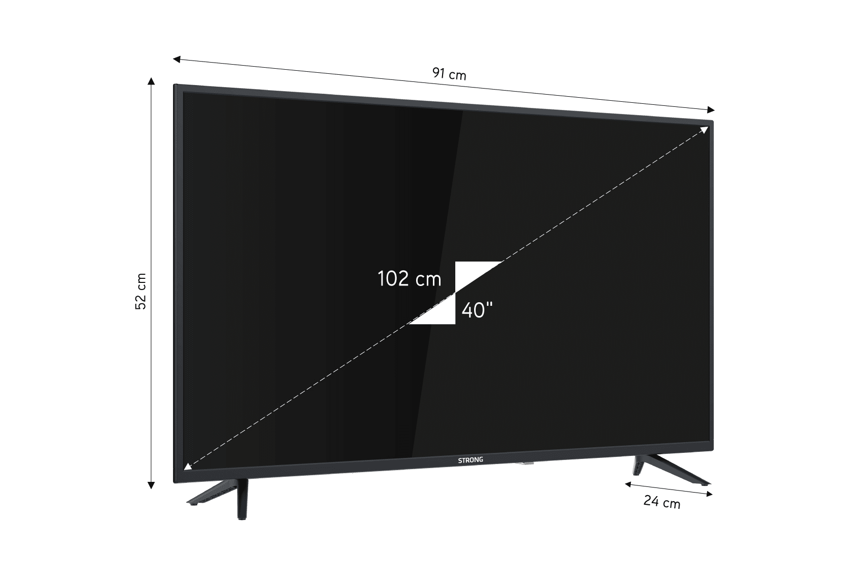 STRONG ML40EW4000F 40'' 102cm FRAMELESS Full HD Whale TV LED